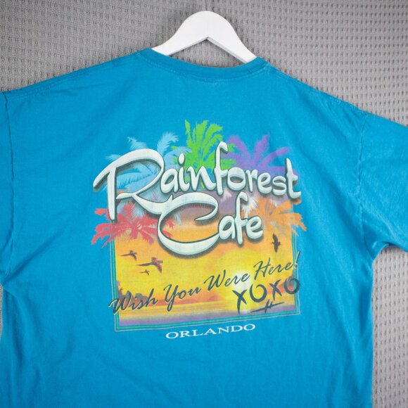 Rainforest Cafe Orlando Teal Tee Mens XXL - Picture 7 of 8